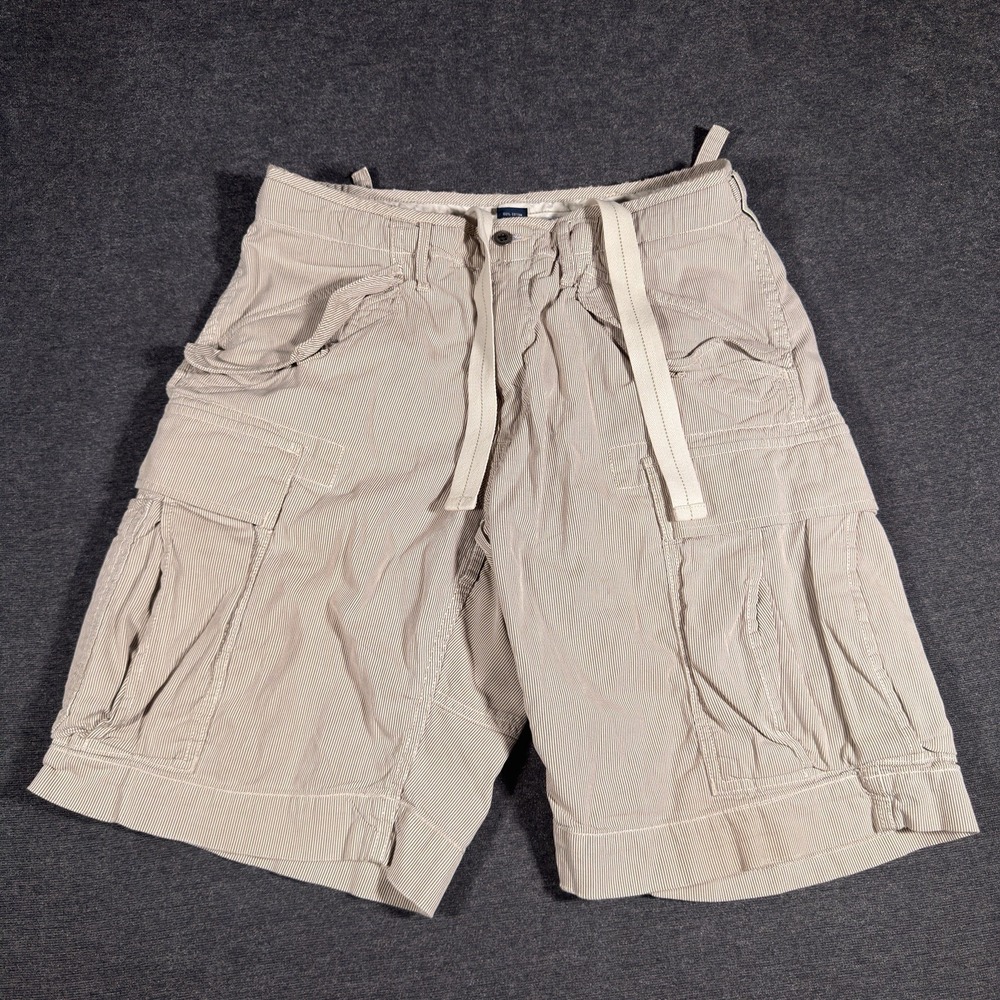 Polo Ralph Lauren Cargo Shorts Mens 30 Tan Stripe Cotton Utility Gorpcore Pony